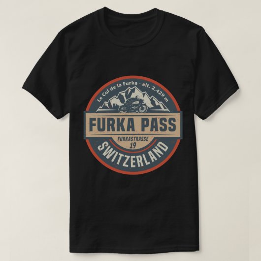 Furka Pass, Schweiz Aufkleber T-Shirt (Design vorne)