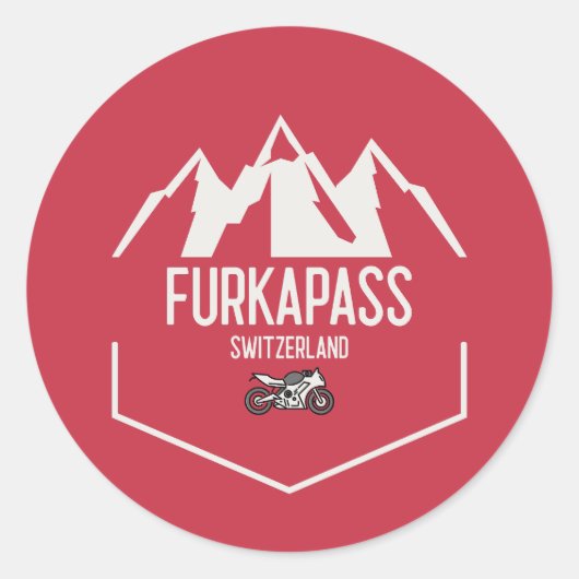 Furka Pass Schweiz Runder Aufkleber (Vorderseite)