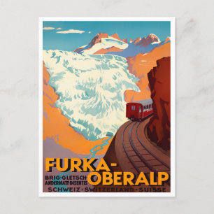 Furka Pass Schweiz Vintage Reise Postkarte