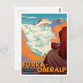 Furka Pass Schweiz Vintage Reise Postkarte (Vorne/Hinten)