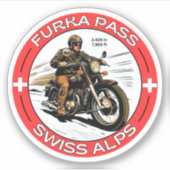 Furka Pass - Schweizer Bergpass - Wanderung Aufkleber (Vorderseite)