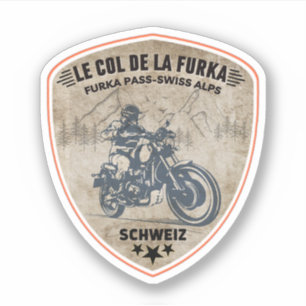 Furka-Pass - Schweizer Gebirgspass-Straßenreise Mo Aufkleber