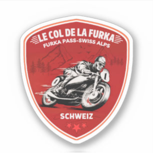 Furka-Pass - Schweizer Gebirgspass-Straßenreise Mo Aufkleber