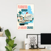 Furness Bermuda Line Dampfschiff-Reiseposter Poster (Heimbüro)