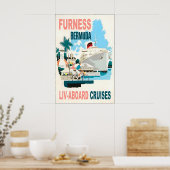 Furness Bermuda Line Dampfschiff-Reiseposter Poster (Küche)