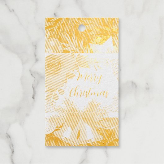 Furniermarke, echte metallische Folie, Geschenkanhänger (Vorderseite)