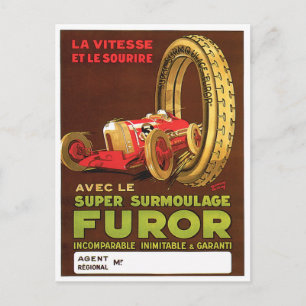 Furor Reifen ~ Vintage-Automobilreifen-Werbung Postkarte