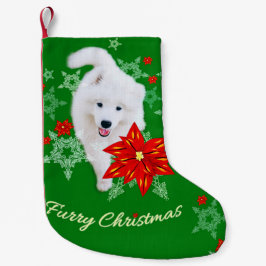 Furore Weihnachten/Winterhund Samoyed Kleiner Weihnachtsstrumpf