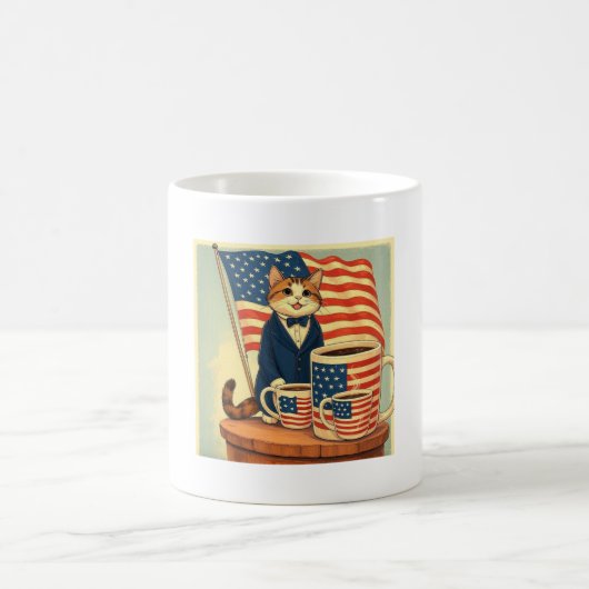 Furreedom Brew - Patriotische Cat Coffee Tasse (Mittel)