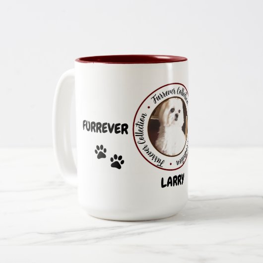 Furrever Cawfee Tawk personalisierte Kaffee Tasse (Vorderseite Links)