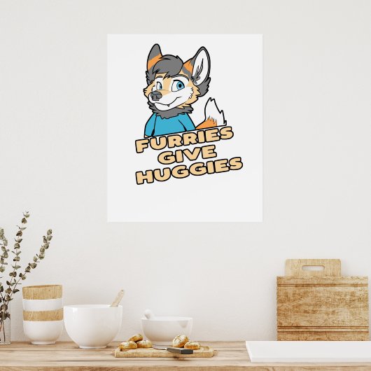 Furries geben Huggies Funny Furry Fursuit Gi Poster (Küche)