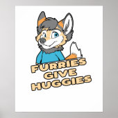 Furries geben Huggies Funny Furry Fursuit Gi Poster (Vorne)