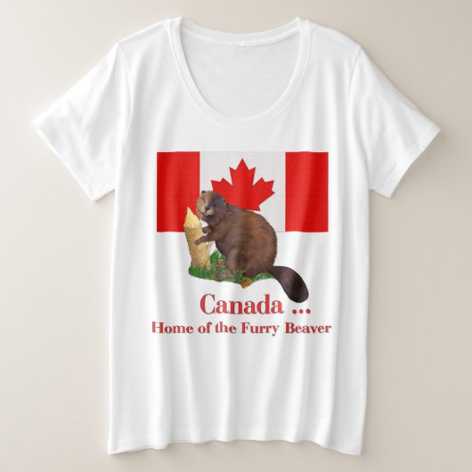 Furry Beaver Spaß Große Größe T-Shirt (Design vorne)