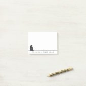 Furry Black Cat Personalize Notes Post-it Klebezettel (Auf Schreibtisch)