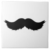Furry Black Mustache Fliese (Vorderseite)