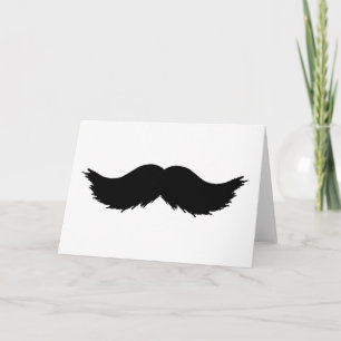 Furry Black Mustache Karte
