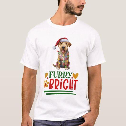 Furry & Bright Airedale Terrier T-Shirt (Vorderseite)