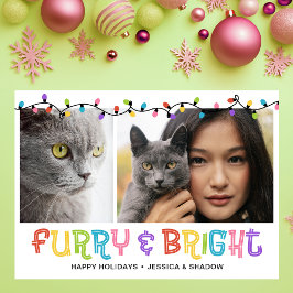 Furry & Bright Cat Foto Feiertagskarte