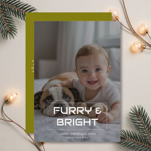 Furry & Bright Cosy spielerisch Familie Weihnachts Feiertagskarte