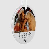 Furry & Bright Custom Holiday Foto Ornament (Vorderseite)