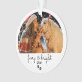 Furry & Bright Custom Holiday Foto Ornament (Vorderseite)