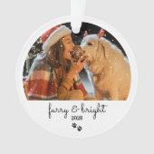 Furry & Bright Custom Holiday Foto Ornament (Vorderseite)