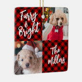 Furry & Bright Dog 2 Foto Weihnachten Keramikornament (Rechts)