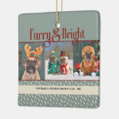Furry & Bright Dog Christmas Photo Holiday Keramikornament (Links)