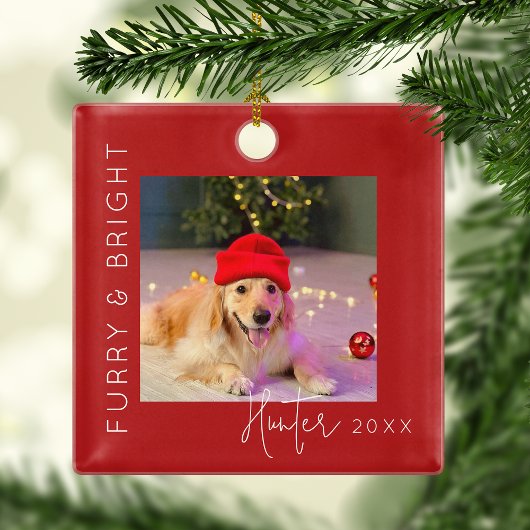 Furry & Bright | Foto Weihnachtsbaum Ornament Aus Metall