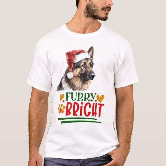 Furry & Bright German Shepherd T-Shirt (Vorderseite)