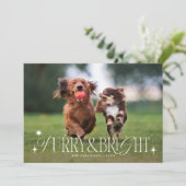 Furry & Bright Hund Horizontal Foto Weihnachten (Stehend Vorderseite)