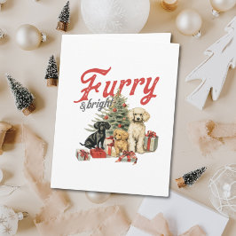 Furry & Bright Illustriert Hund Weihnachtsgrüße Karte