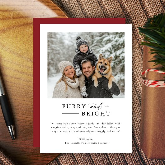 Furry & Bright Moderne Hunde Foto Weihnachten