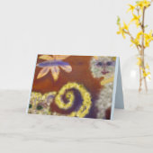 Furry Cats Friendly Note Card Karte (Gelbe Blume)