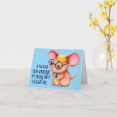 Furry Cheese Man Business Mouse Krawatte Nerdy Karte (Gelbe Blume)