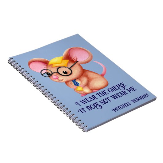 Furry Cheese Man Business Mouse Krawatte Nerdy Notizblock (Rechte Seite)