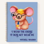 Furry Cheese Man Business Mouse Krawatte Nerdy Notizblock (Vorderseite)
