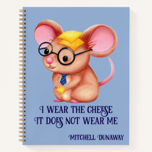 Furry Cheese Man Business Mouse Krawatte Nerdy Notizblock
