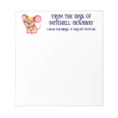 Furry Cheese Man Business Mouse Krawatte Nerdy Notizblock (Vorderseite)