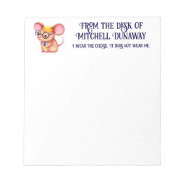 Furry Cheese Man Business Mouse Krawatte Nerdy Notizblock