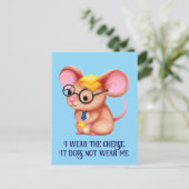 Furry Cheese Man Business Mouse Krawatte Nerdy Postkarte (Stehend Vorderseite)