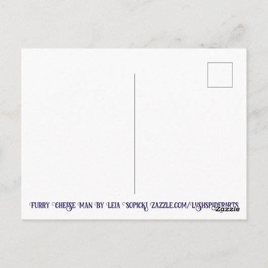 Furry Cheese Man Business Mouse Krawatte Nerdy Postkarte (Rückseite)