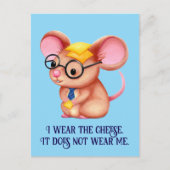 Furry Cheese Man Business Mouse Krawatte Nerdy Postkarte (Vorderseite)