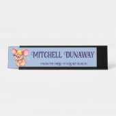 Furry Cheese Man Business Mouse Krawatte Nerdy Schreibtischnamensplakette (Vorderseite )