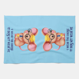 Furry Cheese Man Business Mouse Tie Glasses Nerdy Geschirrtuch