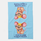 Furry Cheese Man Business Mouse Tie Glasses Nerdy Geschirrtuch (Vertikal)