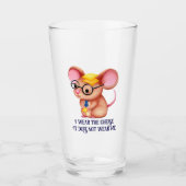 Furry Cheese Man Business Mouse Tie Glasses Nerdy Glas (Vorderseite)