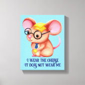 Furry Cheese Man Business Mouse Tie Glasses Nerdy Leinwanddruck (Vorderseite)