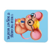 Furry Cheese Man Business Mouse Tie Glasses Nerdy Magnet (Horizontal)