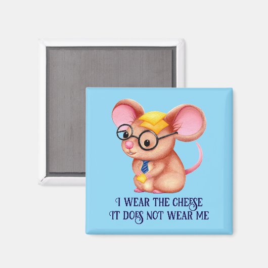 Furry Cheese Man Business Mouse Tie Glasses Nerdy Magnet (Vorderseite/Rückseite)